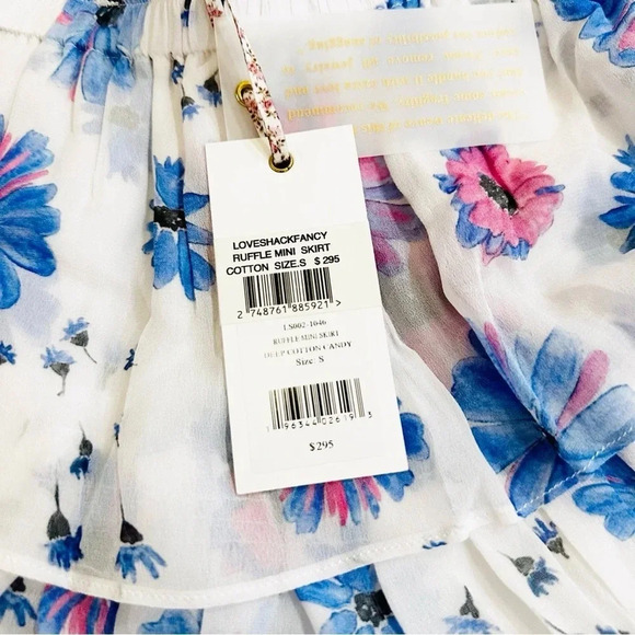 LoveShackFancy | Ruffle Mini Skirt | Deep Cotton Candy | NEW | S - Picture 11 of 11